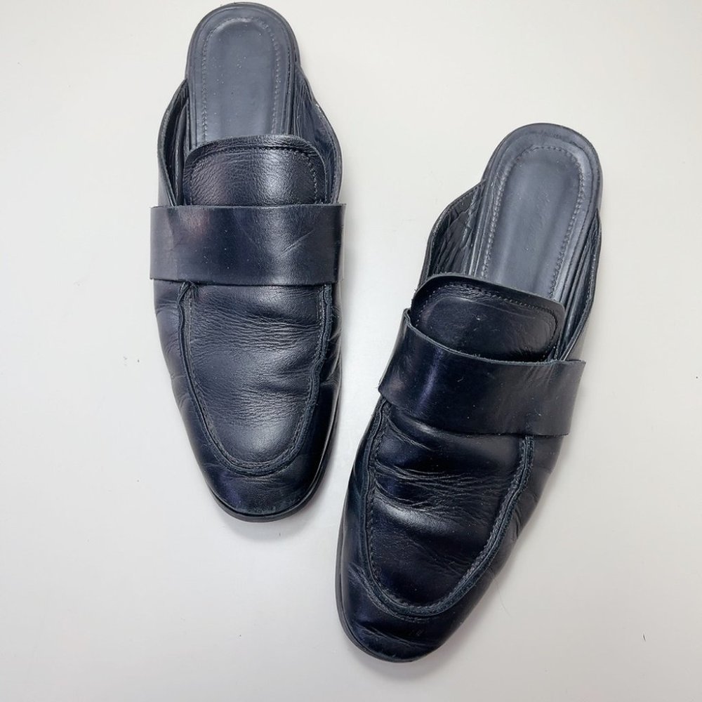 & Other Stories Black Leather Slip-On Loafers